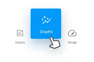3 KPI dashboard icons with graphs selected